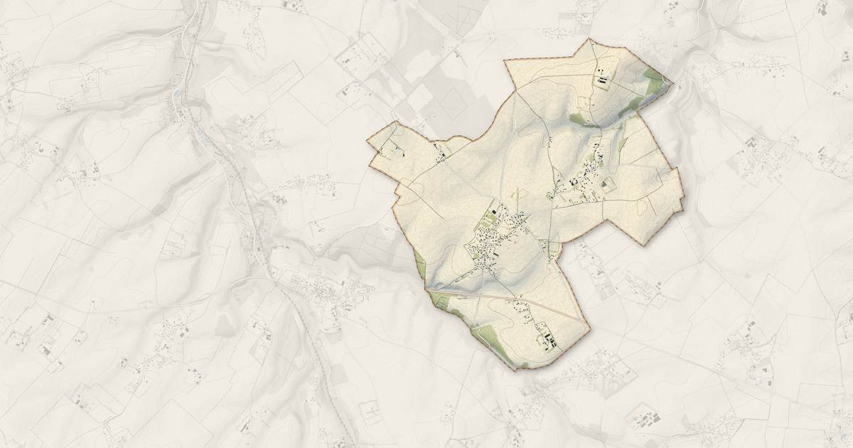 Portrait cartographique de Montreuil-en-Caux : relief, eau, forêts, bâti et voies, calculés à partir des données de l'IGN