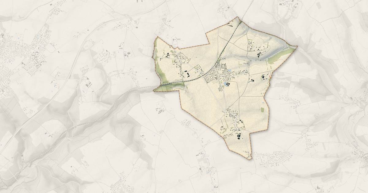 Portrait cartographique de Morgny-la-Pommeraye : relief, eau, forêts, bâti et voies, calculés à partir des données de l'IGN