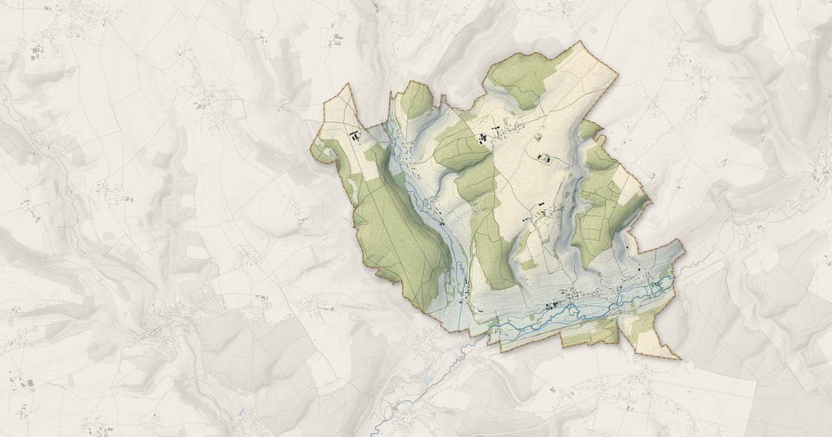Portrait cartographique de Morville-le-Héron : relief, eau, forêts, bâti et voies, calculés à partir des données de l'IGN