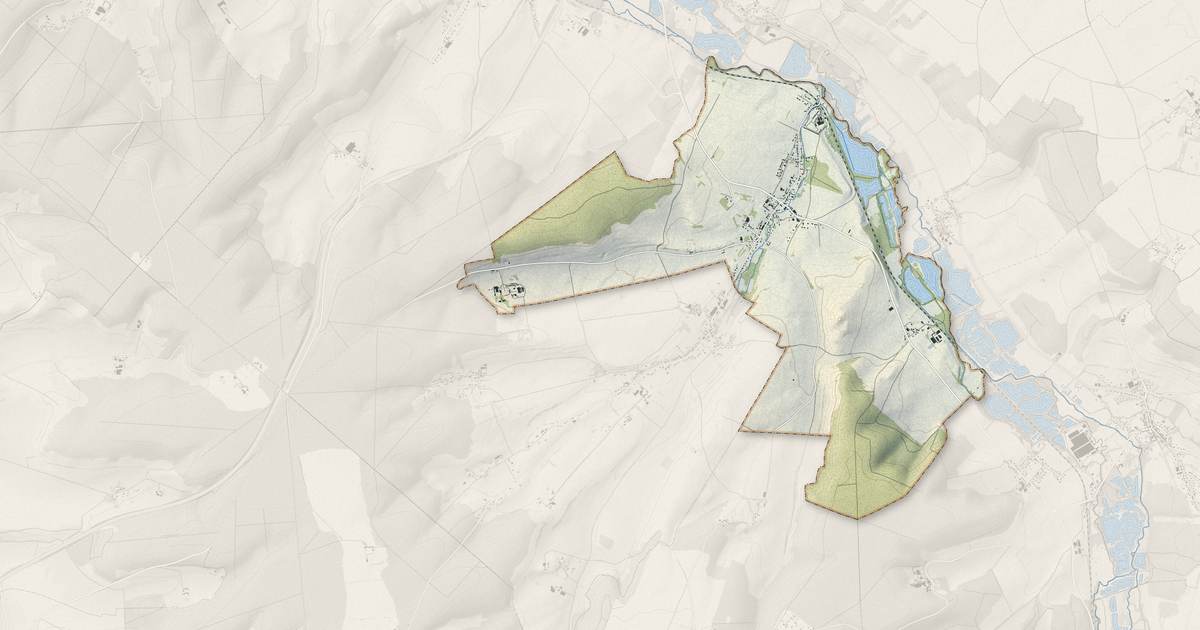 Portrait cartographique de Nesle-Normandeuse : relief, eau, forêts, bâti et voies, calculés à partir des données de l'IGN