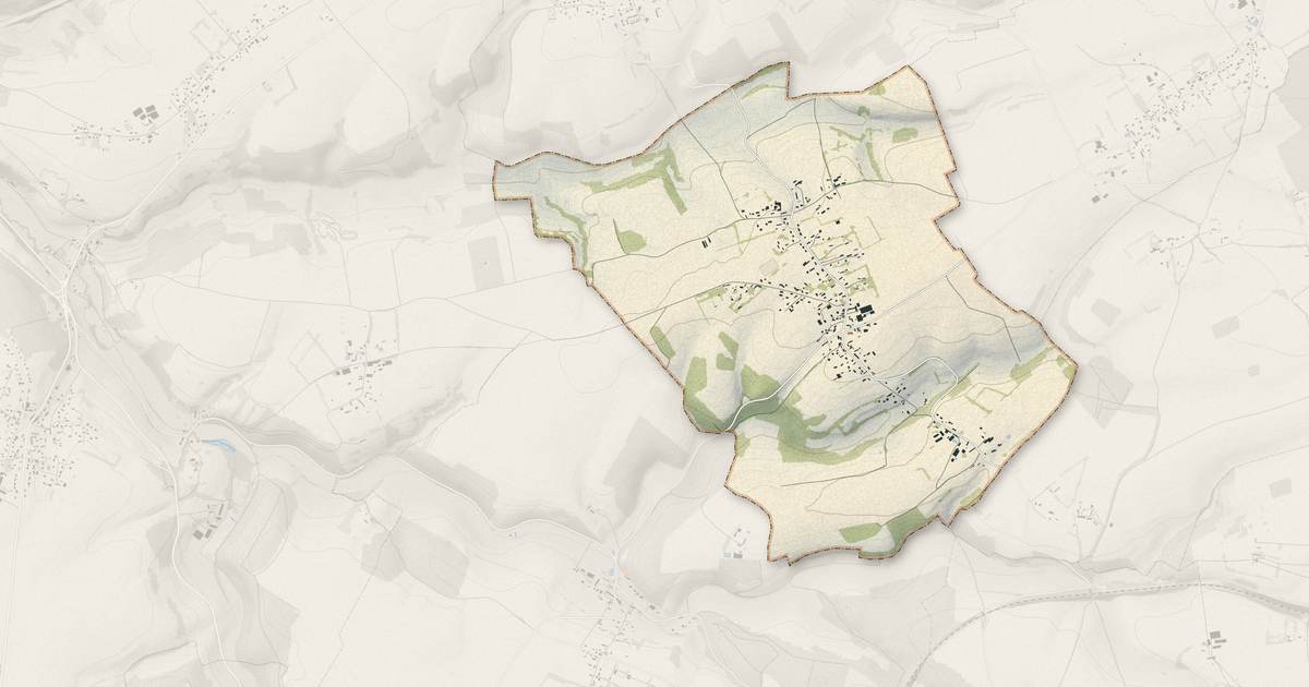 Portrait cartographique de Neufbosc : relief, eau, forêts, bâti et voies, calculés à partir des données de l'IGN