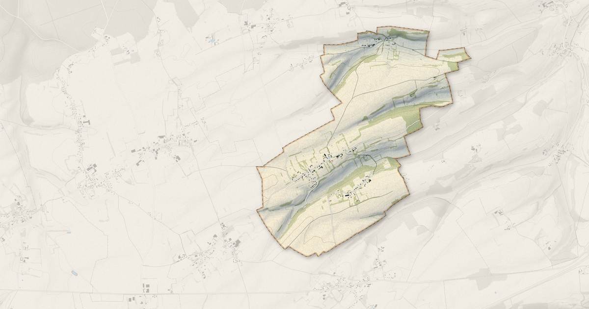 Portrait cartographique de Nullemont : relief, eau, forêts, bâti et voies, calculés à partir des données de l'IGN