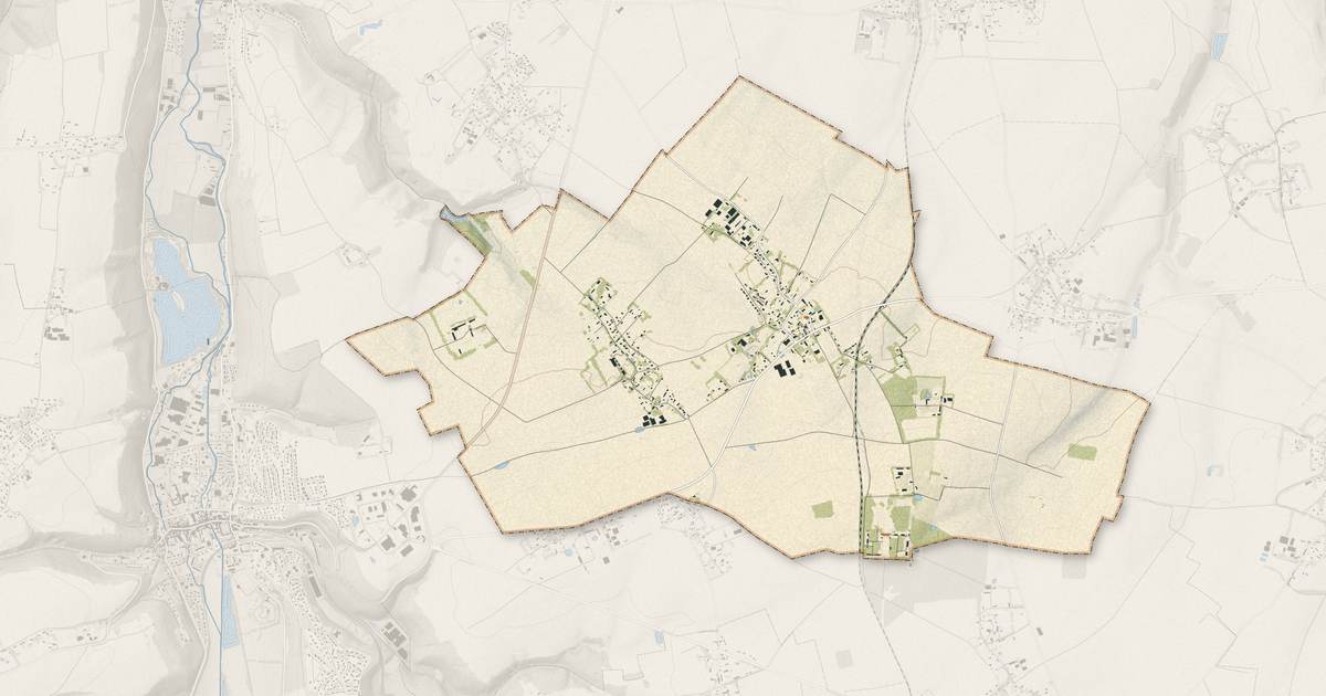 Portrait cartographique de Ocqueville : relief, eau, forêts, bâti et voies, calculés à partir des données de l'IGN
