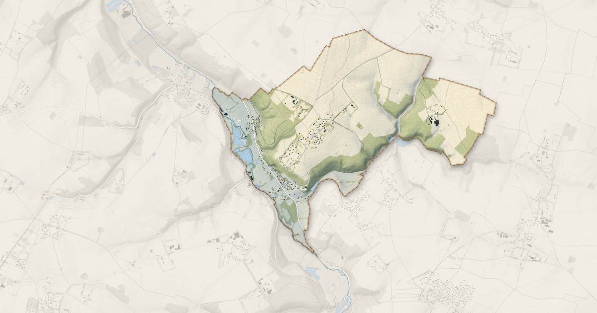 Portrait cartographique de Oherville : relief, eau, forêts, bâti et voies, calculés à partir des données de l'IGN