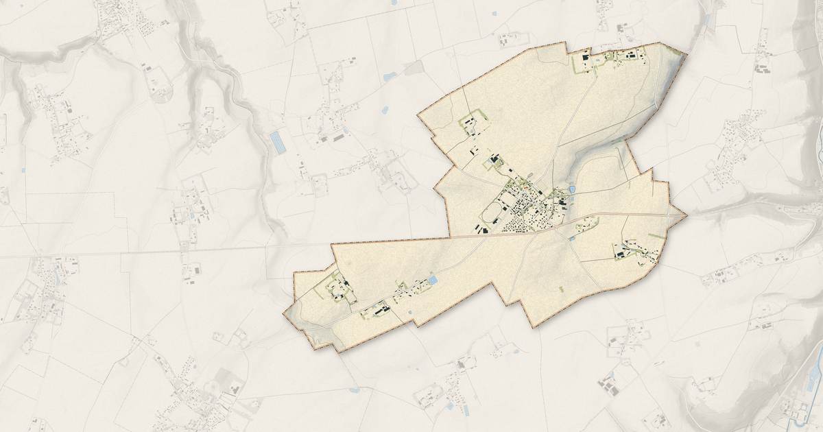 Portrait cartographique de Ouainville : relief, eau, forêts, bâti et voies, calculés à partir des données de l'IGN