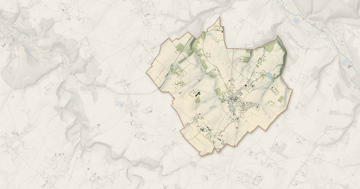 Portrait cartographique de Ourville-en-Caux : relief, eau, forêts, bâti et voies, calculés à partir des données de l'IGN