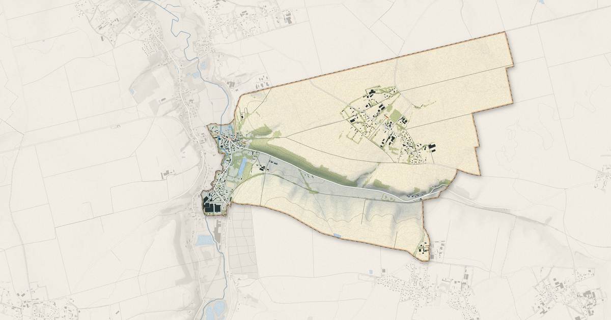 Portrait cartographique de Ouville-la-Rivière : relief, eau, forêts, bâti et voies, calculés à partir des données de l'IGN
