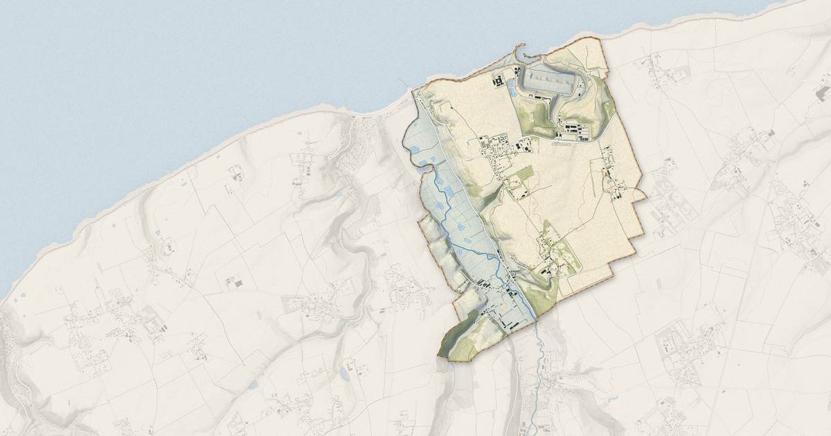 Portrait cartographique de Paluel : relief, eau, forêts, bâti et voies, calculés à partir des données de l'IGN