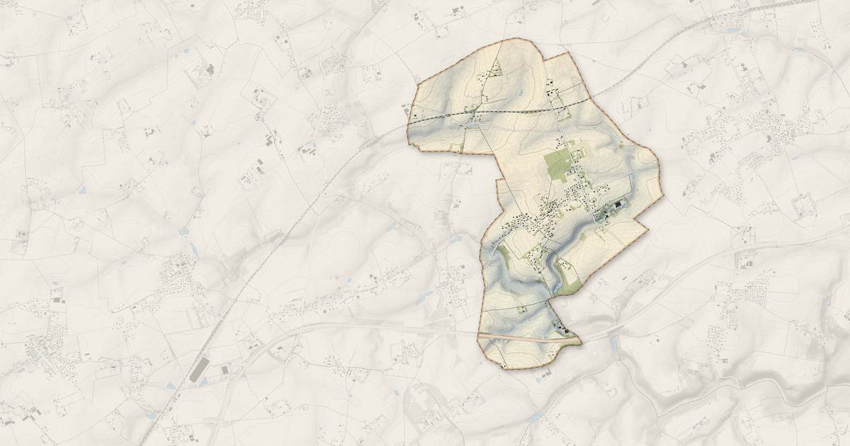 Portrait cartographique de Parc-d'Anxtot : relief, eau, forêts, bâti et voies, calculés à partir des données de l'IGN