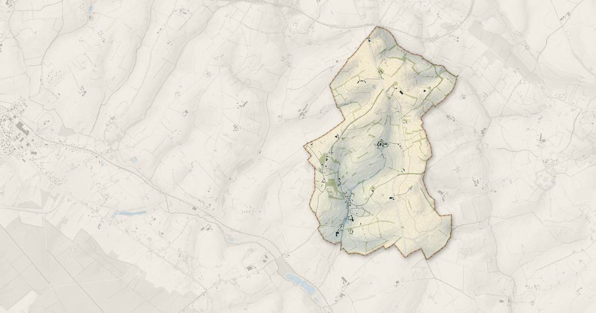 Portrait cartographique de Pommereux : relief, eau, forêts, bâti et voies, calculés à partir des données de l'IGN