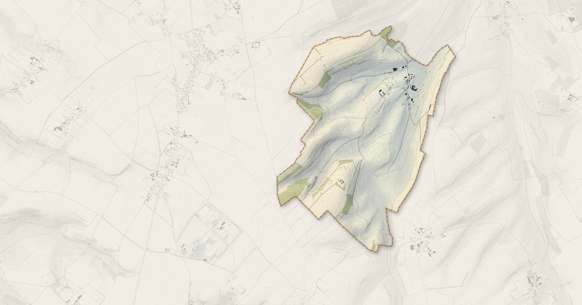 Portrait cartographique de Puisenval : relief, eau, forêts, bâti et voies, calculés à partir des données de l'IGN