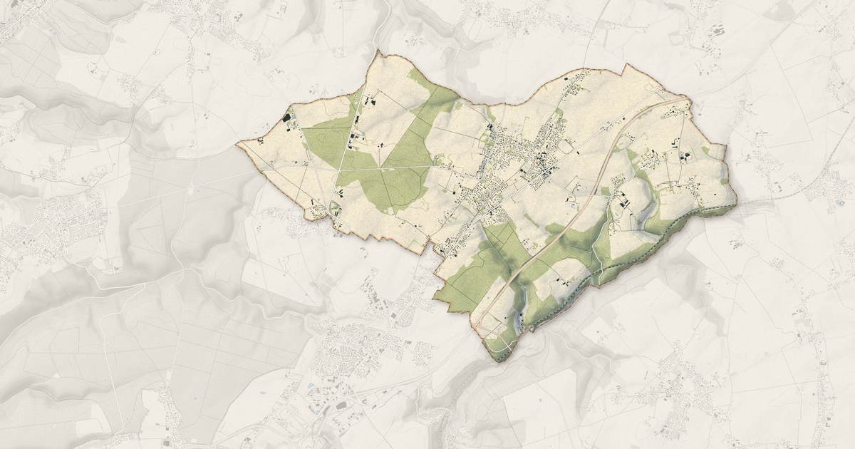 Portrait cartographique de Quincampoix : relief, eau, forêts, bâti et voies, calculés à partir des données de l'IGN