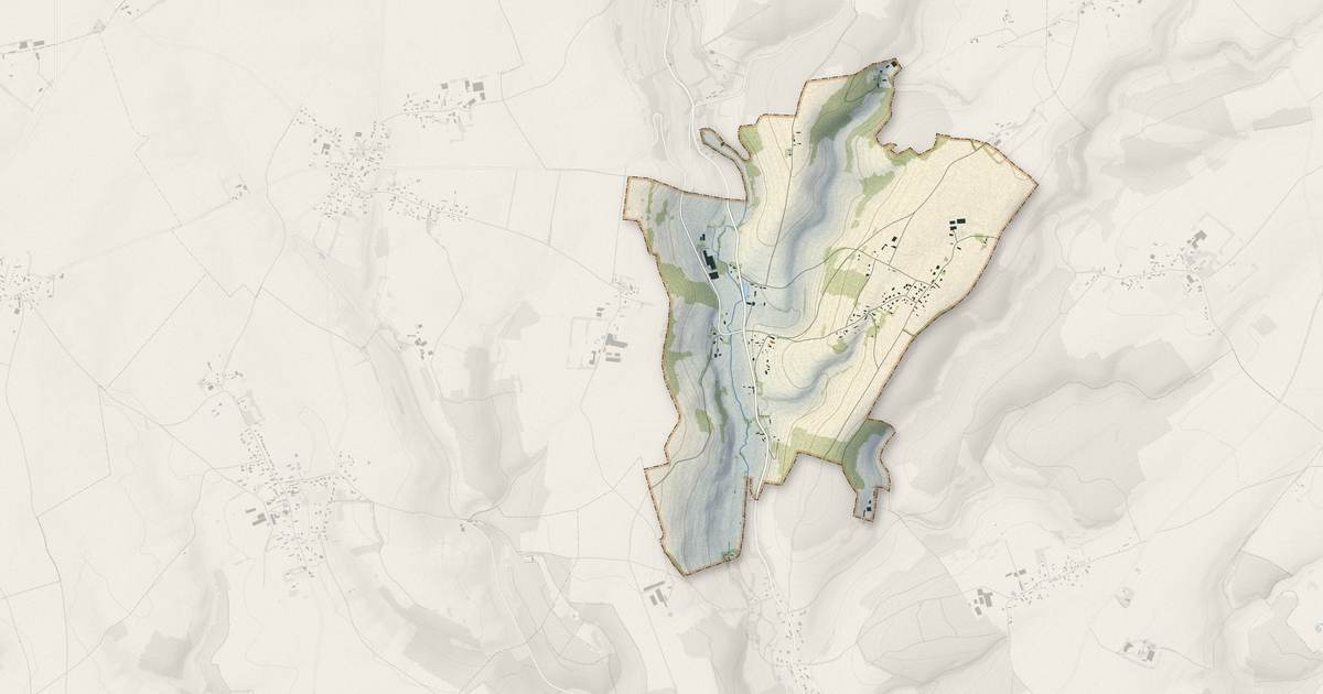 Portrait cartographique de Rebets : relief, eau, forêts, bâti et voies, calculés à partir des données de l'IGN
