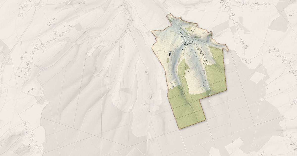 Portrait cartographique de Rétonval : relief, eau, forêts, bâti et voies, calculés à partir des données de l'IGN