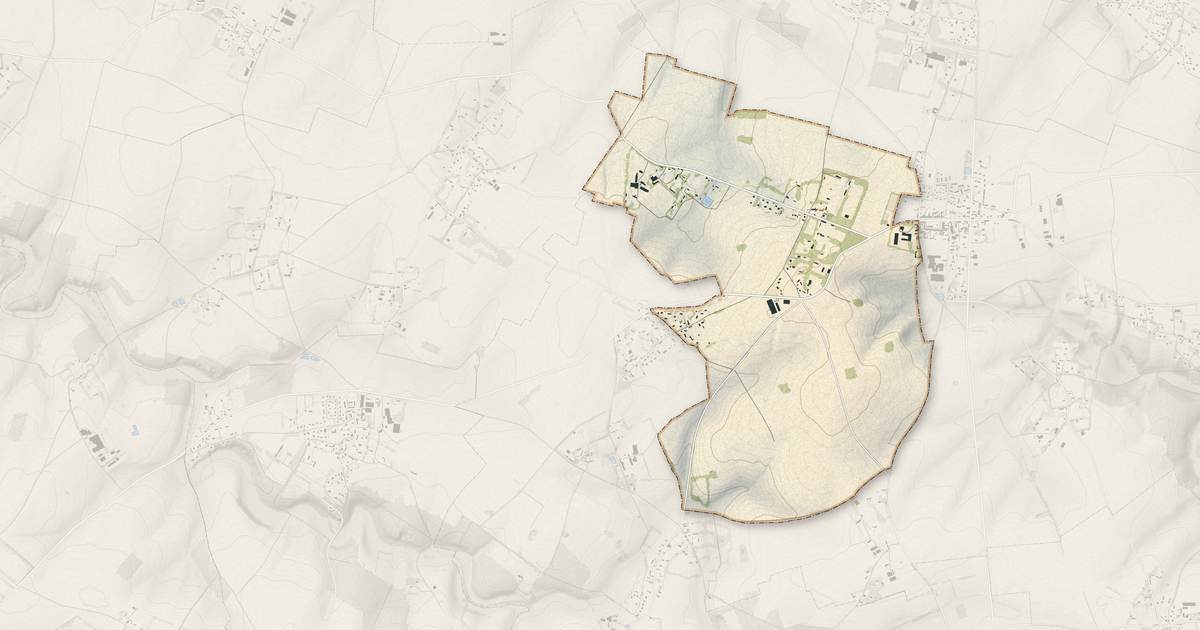 Portrait cartographique de Reuville : relief, eau, forêts, bâti et voies, calculés à partir des données de l'IGN