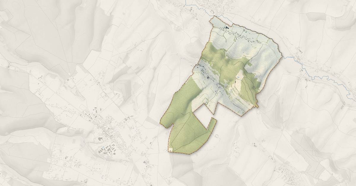 Portrait cartographique de Ricarville-du-Val : relief, eau, forêts, bâti et voies, calculés à partir des données de l'IGN