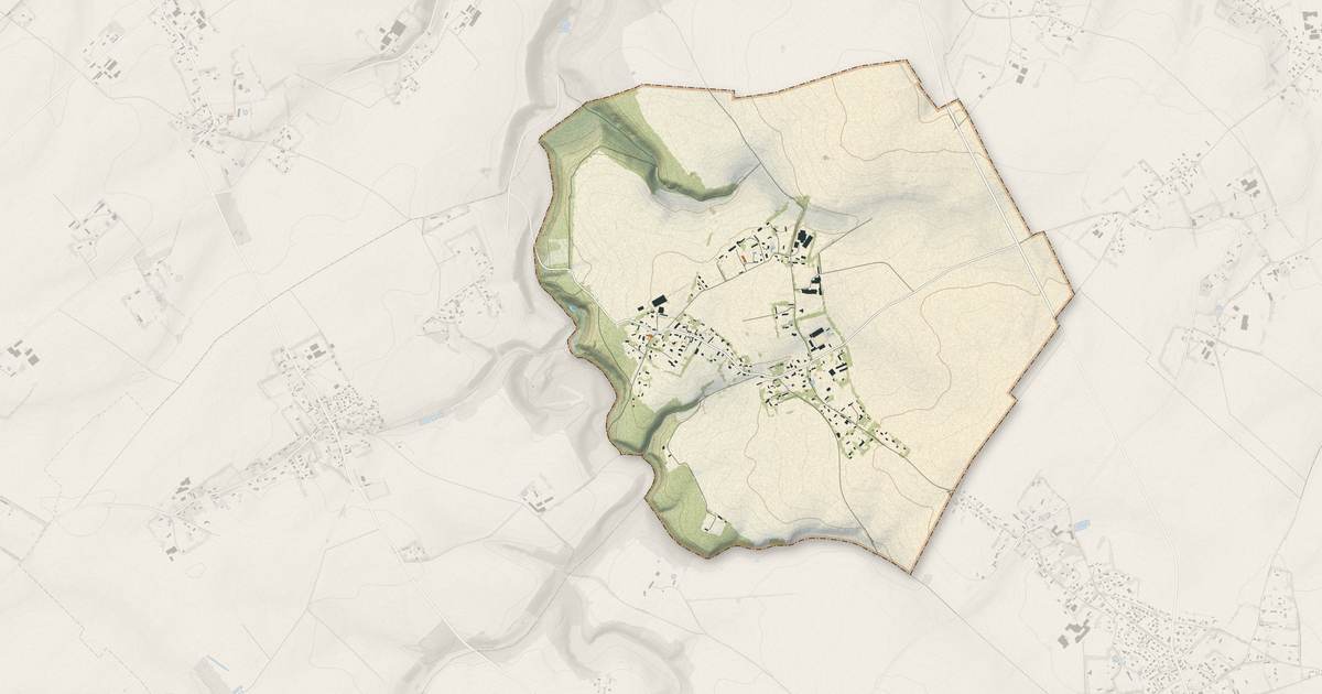Portrait cartographique de Rocquefort : relief, eau, forêts, bâti et voies, calculés à partir des données de l'IGN