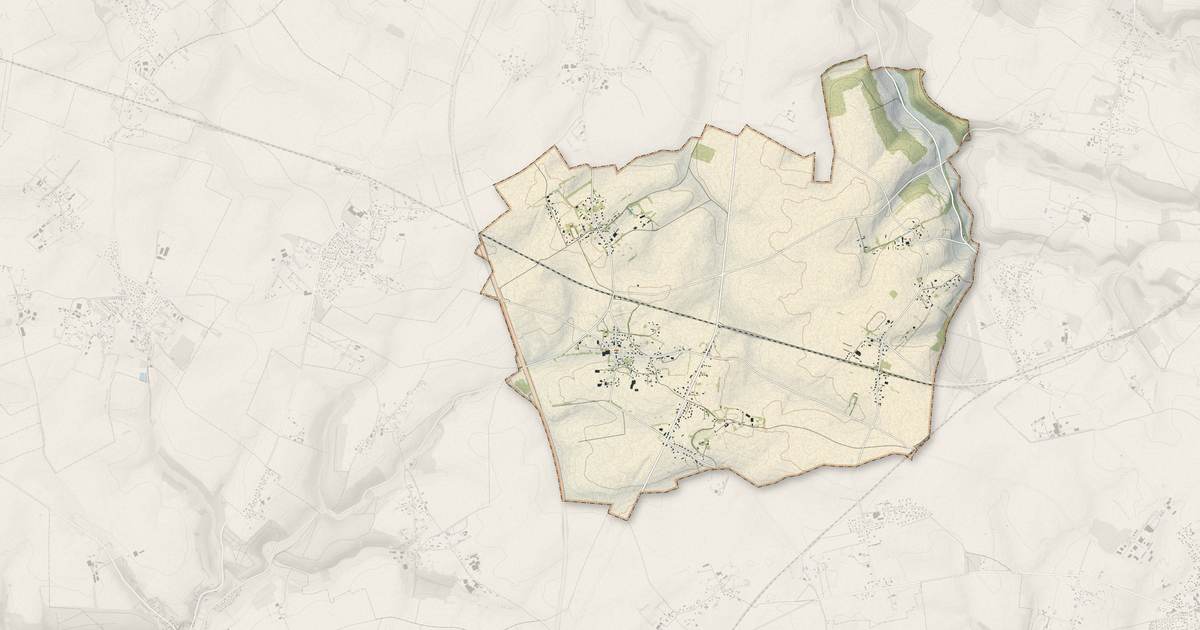 Portrait cartographique de Rocquemont : relief, eau, forêts, bâti et voies, calculés à partir des données de l'IGN