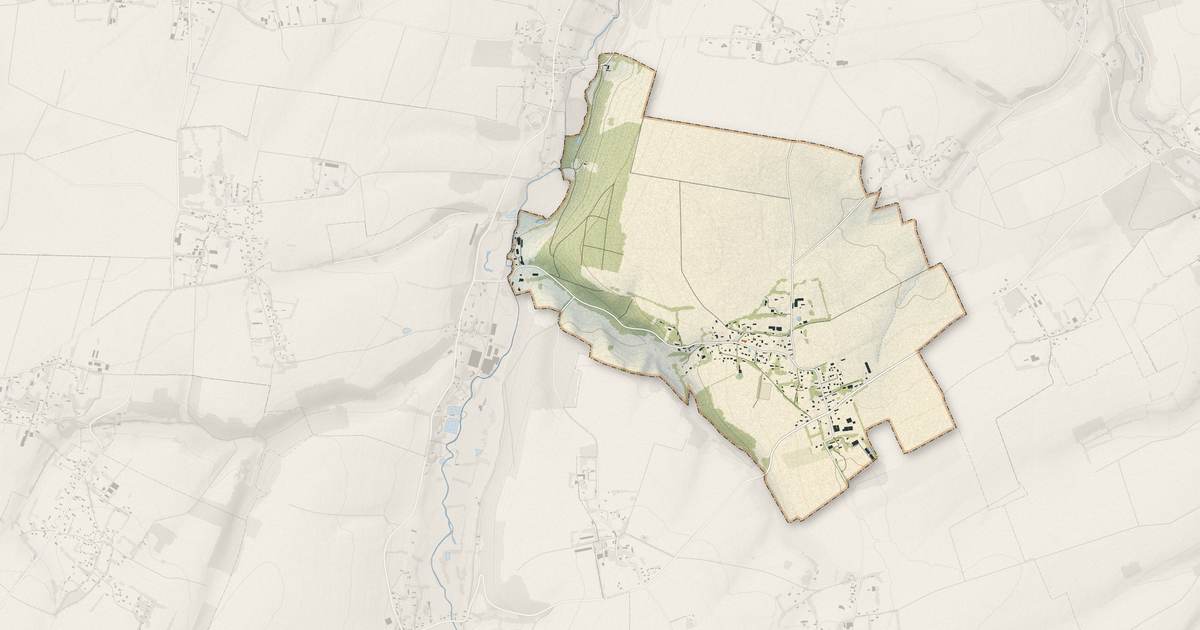 Portrait cartographique de Royville : relief, eau, forêts, bâti et voies, calculés à partir des données de l'IGN