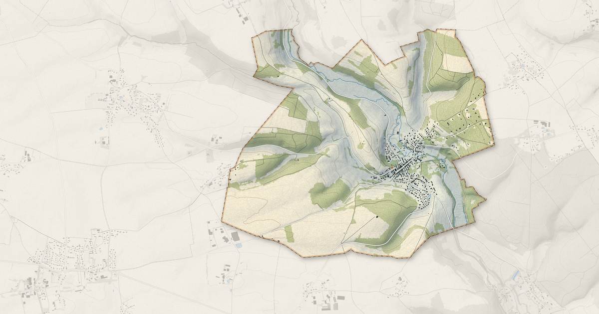 Portrait cartographique de Ry : relief, eau, forêts, bâti et voies, calculés à partir des données de l'IGN
