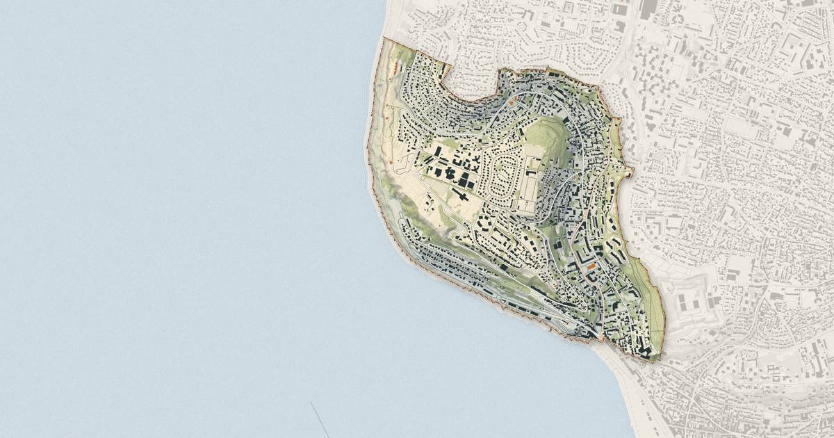 Portrait cartographique de Sainte-Adresse : relief, eau, forêts, bâti et voies, calculés à partir des données de l'IGN