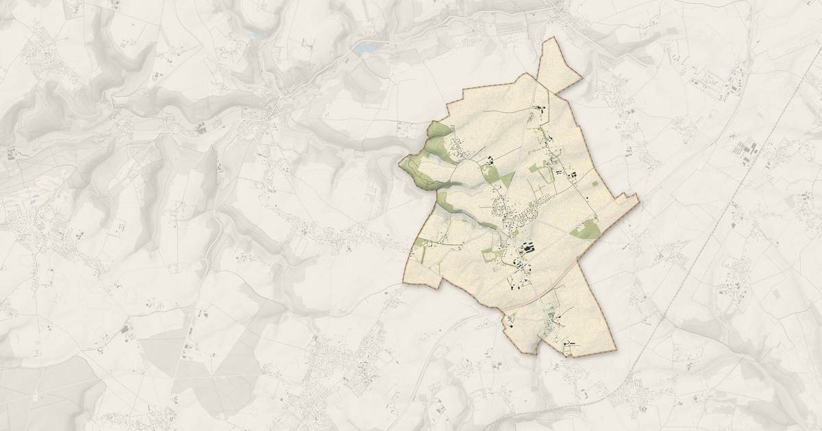 Portrait cartographique de Saint-André-sur-Cailly : relief, eau, forêts, bâti et voies, calculés à partir des données de l'IGN