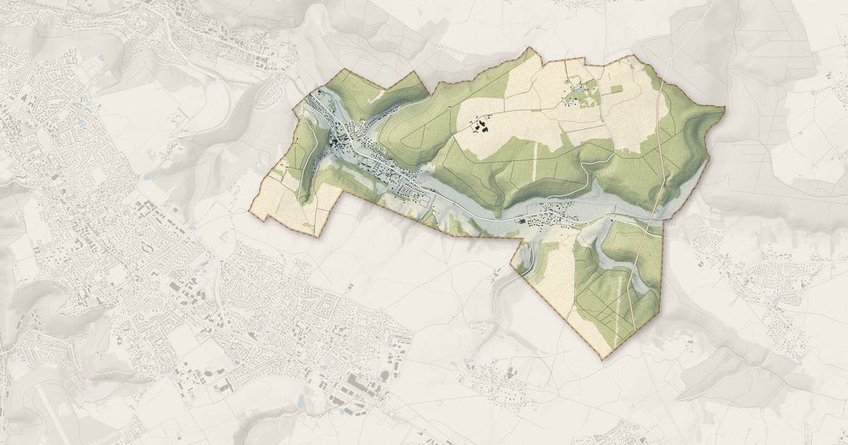 Portrait cartographique de Saint-Aubin-Épinay : relief, eau, forêts, bâti et voies, calculés à partir des données de l'IGN
