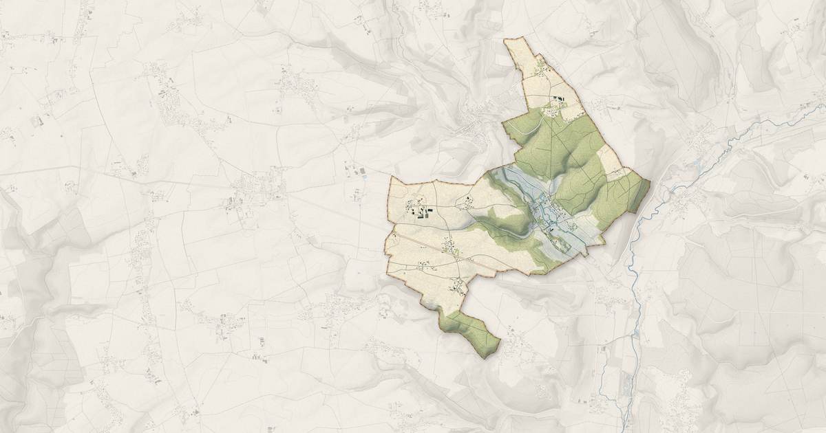 Portrait cartographique de Saint-Denis-le-Thiboult : relief, eau, forêts, bâti et voies, calculés à partir des données de l'IGN