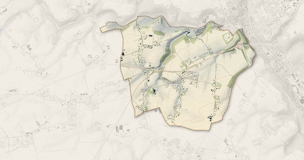 Portrait cartographique de Saint-Eustache-la-Forêt : relief, eau, forêts, bâti et voies, calculés à partir des données de l'IGN