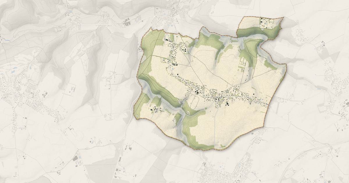 Portrait cartographique de Saint-Georges-sur-Fontaine : relief, eau, forêts, bâti et voies, calculés à partir des données de l'IGN