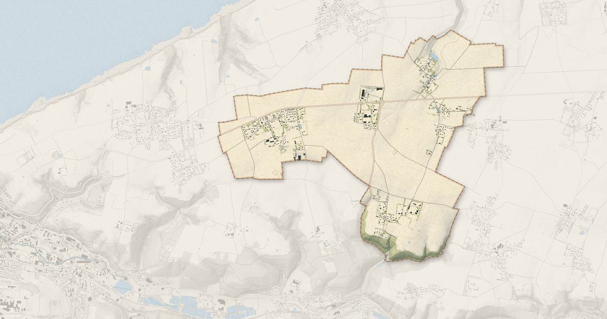 Portrait cartographique de Sainte-Hélène-Bondeville : relief, eau, forêts, bâti et voies, calculés à partir des données de l'IGN