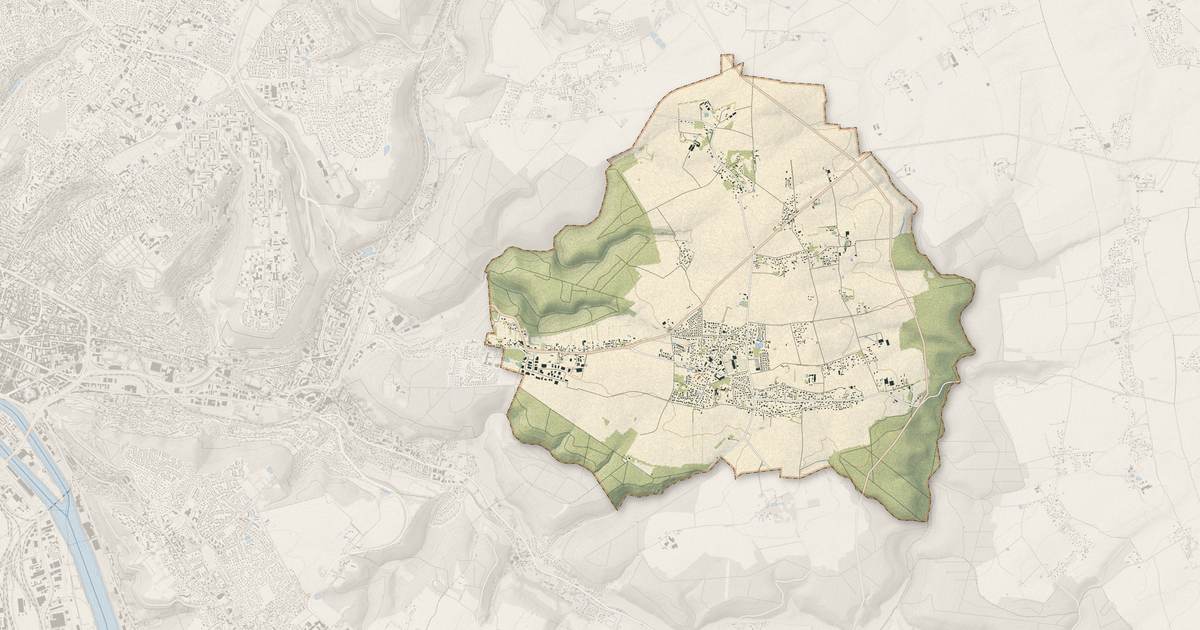 Portrait cartographique de Saint-Jacques-sur-Darnétal : relief, eau, forêts, bâti et voies, calculés à partir des données de l'IGN