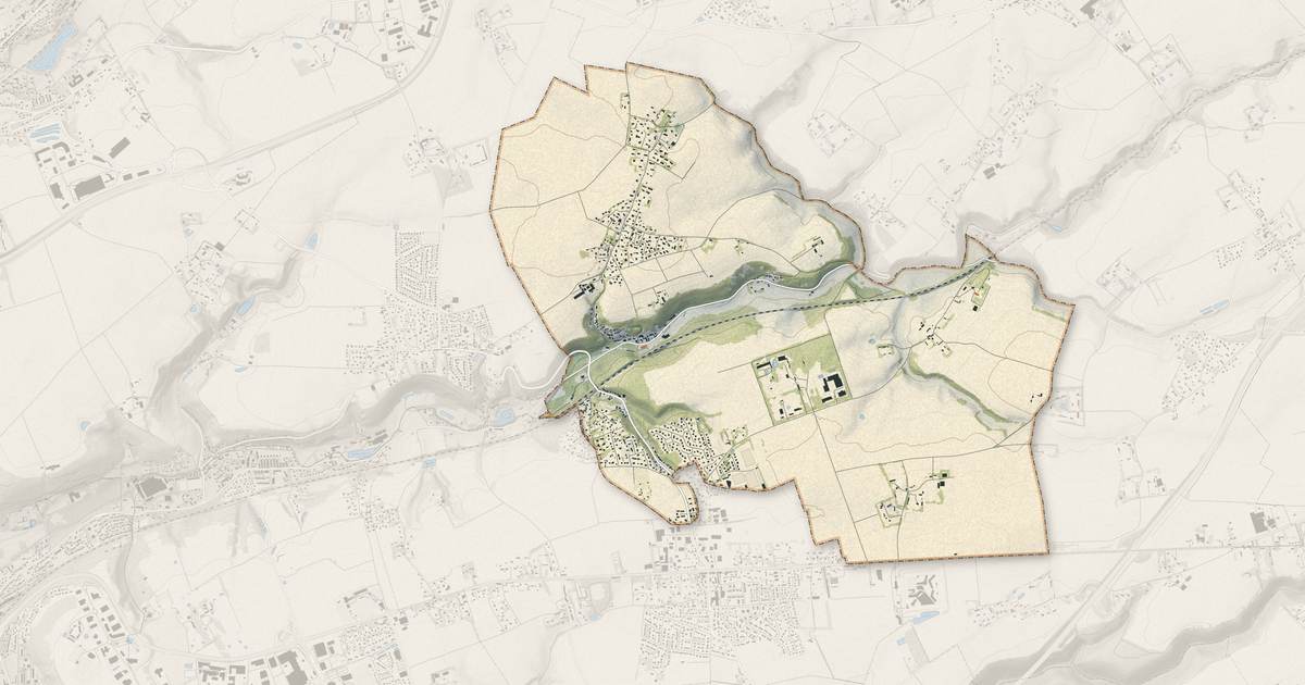 Portrait cartographique de Saint-Laurent-de-Brèvedent : relief, eau, forêts, bâti et voies, calculés à partir des données de l'IGN