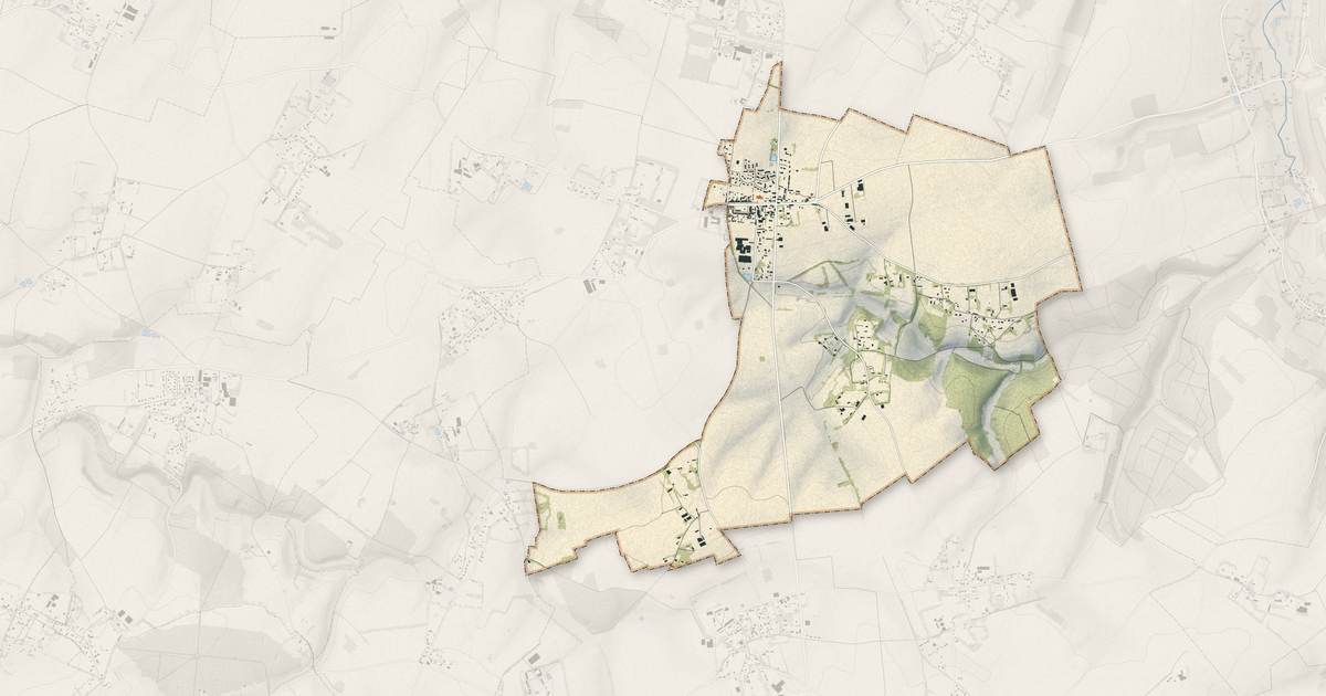 Portrait cartographique de Saint-Laurent-en-Caux : relief, eau, forêts, bâti et voies, calculés à partir des données de l'IGN