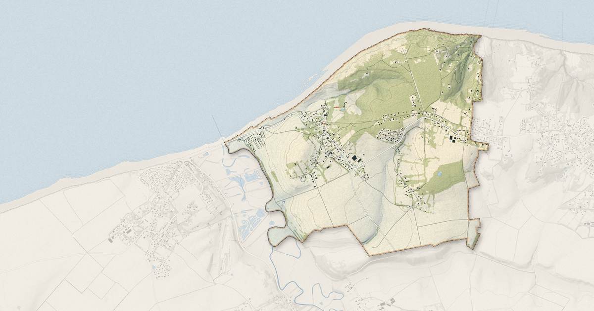 Portrait cartographique de Sainte-Marguerite-sur-Mer : relief, eau, forêts, bâti et voies, calculés à partir des données de l'IGN
