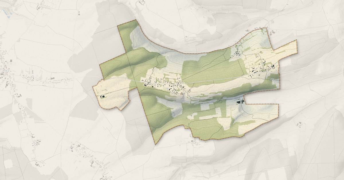Portrait cartographique de Saint-Martin-au-Bosc : relief, eau, forêts, bâti et voies, calculés à partir des données de l'IGN