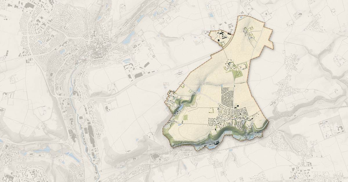 Portrait cartographique de Saint-Martin-du-Manoir : relief, eau, forêts, bâti et voies, calculés à partir des données de l'IGN