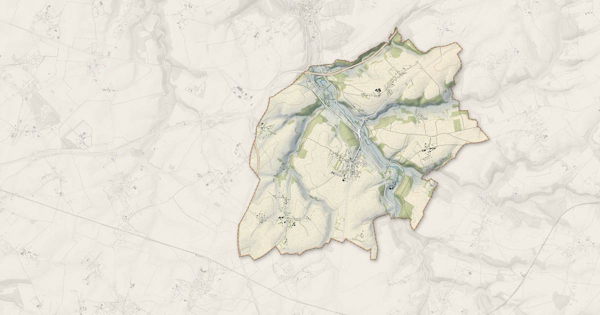 Portrait cartographique de Saint-Martin-Osmonville : relief, eau, forêts, bâti et voies, calculés à partir des données de l'IGN