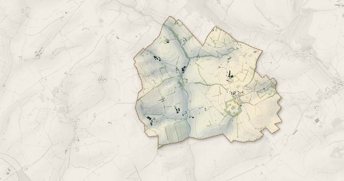 Portrait cartographique de Saint-Michel-d'Halescourt : relief, eau, forêts, bâti et voies, calculés à partir des données de l'IGN