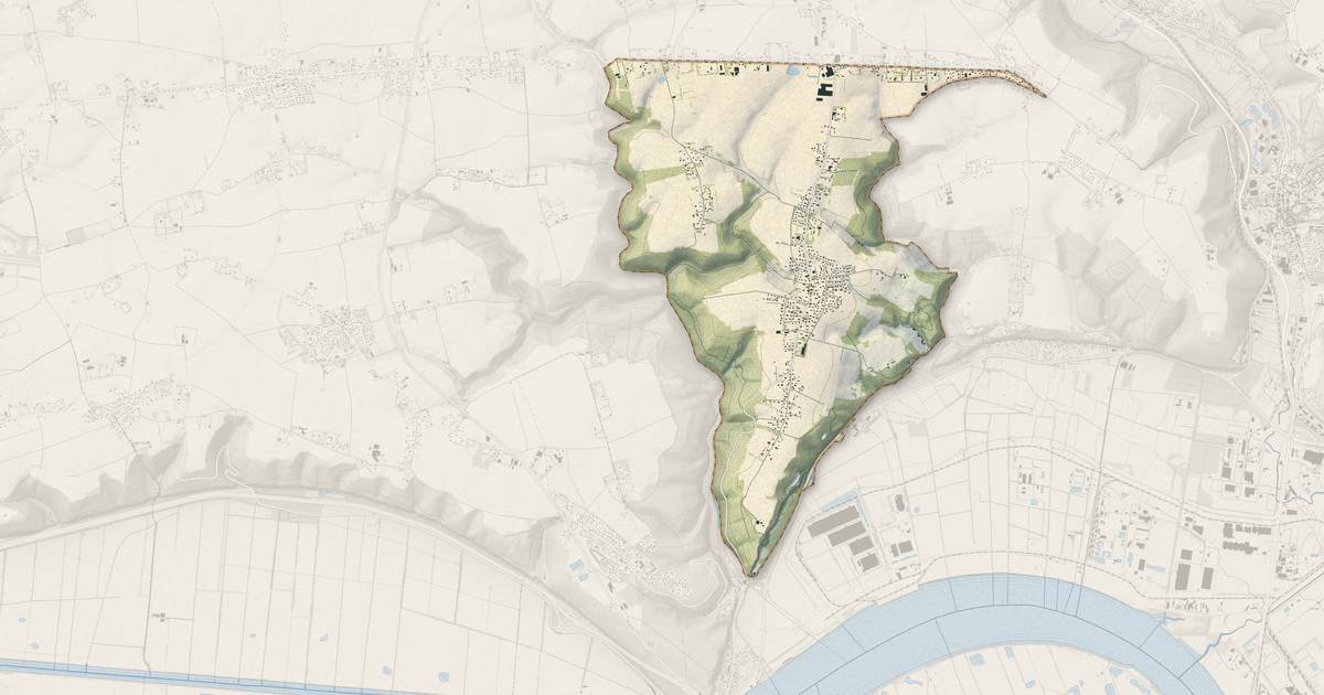 Portrait cartographique de Saint-Nicolas-de-la-Taille : relief, eau, forêts, bâti et voies, calculés à partir des données de l'IGN