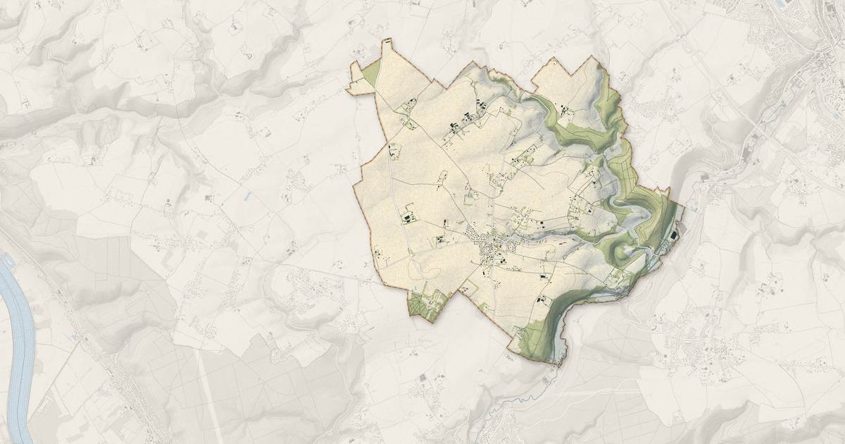 Portrait cartographique de Saint-Paër : relief, eau, forêts, bâti et voies, calculés à partir des données de l'IGN