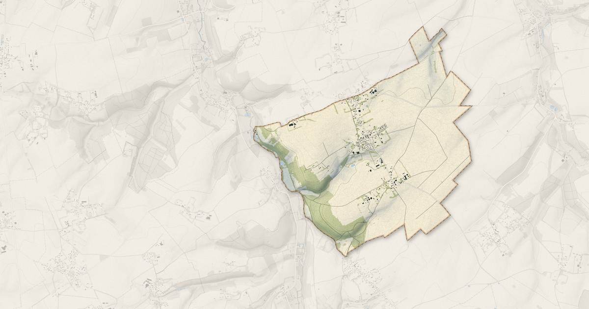 Portrait cartographique de Saint-Pierre-Bénouville : relief, eau, forêts, bâti et voies, calculés à partir des données de l'IGN