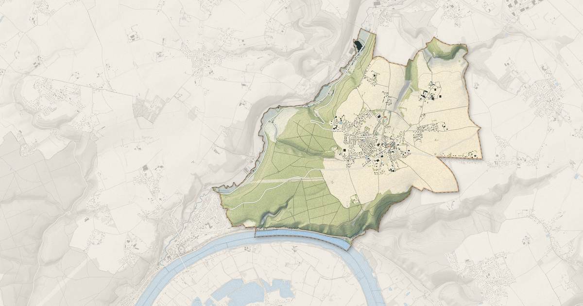 Portrait cartographique de Saint-Pierre-de-Varengeville : relief, eau, forêts, bâti et voies, calculés à partir des données de l'IGN