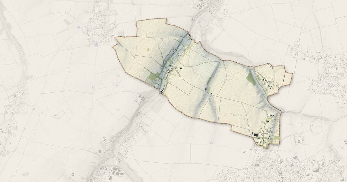 Portrait cartographique de Saint-Pierre-le-Vieux : relief, eau, forêts, bâti et voies, calculés à partir des données de l'IGN