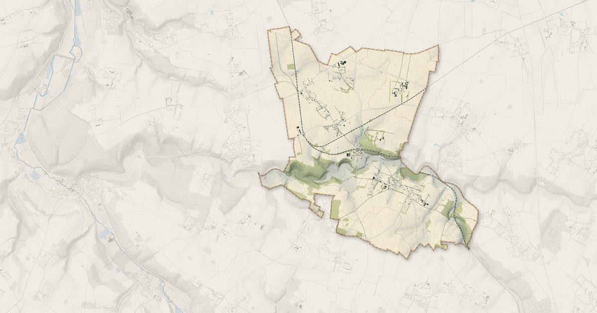 Portrait cartographique de Saint-Vaast-Dieppedalle : relief, eau, forêts, bâti et voies, calculés à partir des données de l'IGN