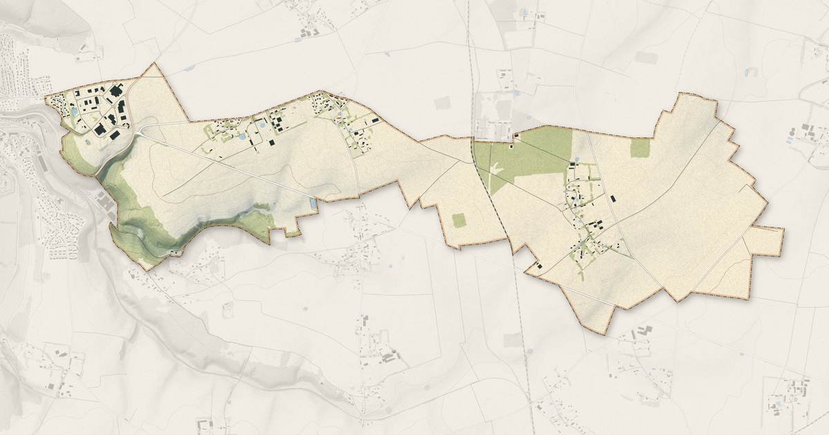 Portrait cartographique de Sasseville : relief, eau, forêts, bâti et voies, calculés à partir des données de l'IGN