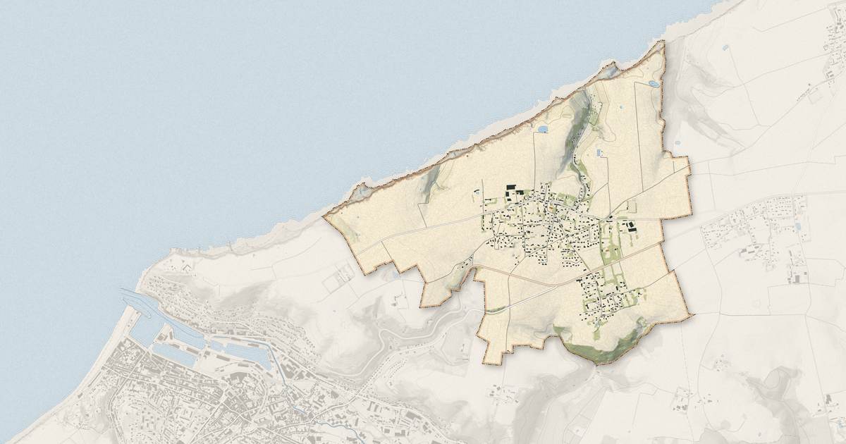 Portrait cartographique de Senneville-sur-Fécamp : relief, eau, forêts, bâti et voies, calculés à partir des données de l'IGN