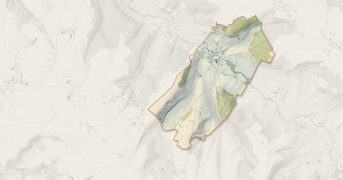 Portrait cartographique de Sept-Meules : relief, eau, forêts, bâti et voies, calculés à partir des données de l'IGN