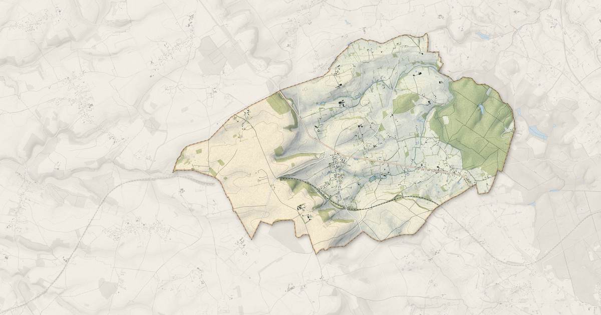 Portrait cartographique de Sommery : relief, eau, forêts, bâti et voies, calculés à partir des données de l'IGN