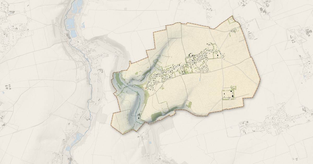 Portrait cartographique de Thil-Manneville : relief, eau, forêts, bâti et voies, calculés à partir des données de l'IGN